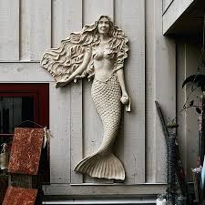 MERMAID WALL MOUNT STONE RESIN FINISH