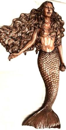 MERMAID WALL MOUNT MAHOGANY WOOD FINISH